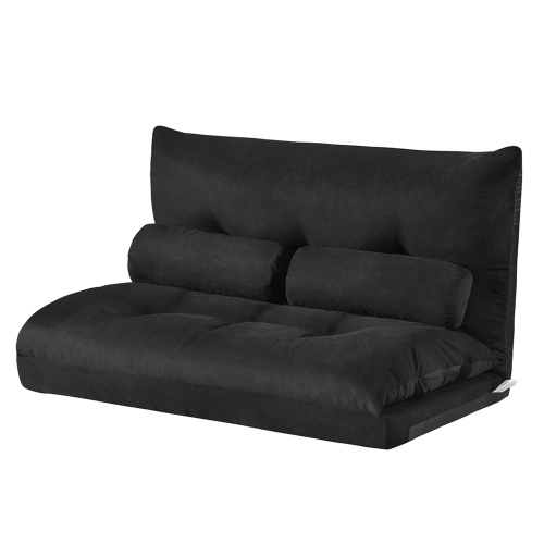 

[US Warehouse] Leisure Adjustable Folding Sofa Bed with Two Pillows(Black)