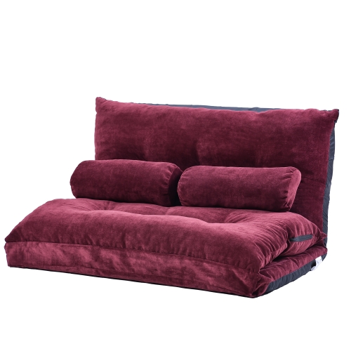 

[US Warehouse] Leisure Adjustable Folding Sofa Bed with Two Pillows(Red)