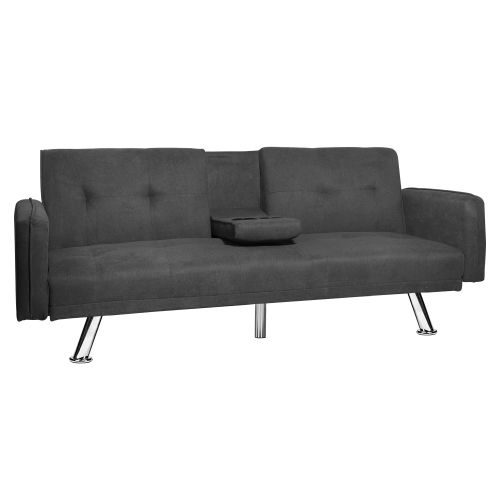 

[US Warehouse] Multifunctional Solid Wood Frame Cushioned Modern Simple Sofa(Dark Grey)