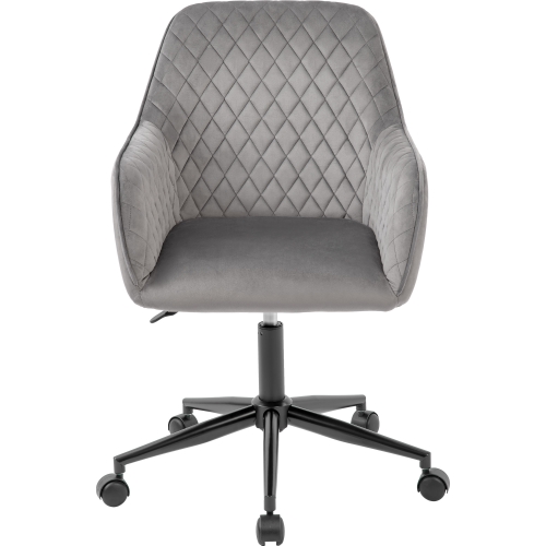 

[UK Warehouse] Home Office Velvet Swivel Chairs with Armrests, Size: 65x65x86〜96cm(Gray)