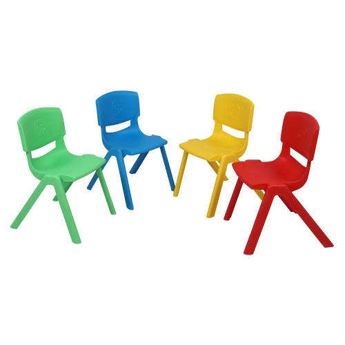 

[US Warehouse] 4 PCS Children Plastic Chairs Set, with Backrest, Size: 44 x 31 x 31cm (Four-colors)