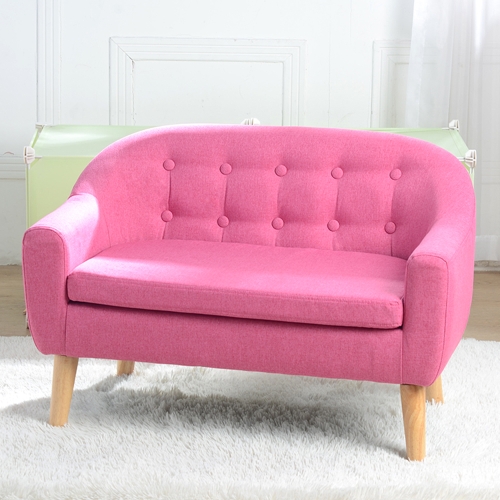 

[US Warehouse] Children Double Sofa Fabric Sofa with Removable and Washable Sofa Cushion, Size: 29.92 x 19.88 x 17.72 inch(Rose Red)