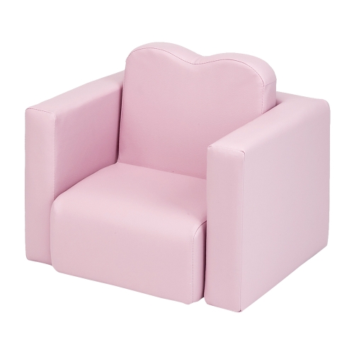 

[US Warehouse] 2 in 1 Children Single Sofa PVC Free Combination Table and Chairs, Table size: 19.3 x 15.4 x 12.6 inch, Chair size: 16.5 x 12.6 inch(Pink)