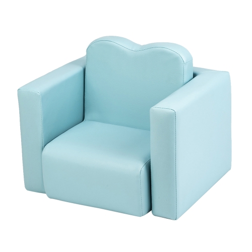 

[US Warehouse] 2 in 1 Children Single Sofa PVC Free Combination Table and Chairs, Table size: 19.3 x 15.4 x 12.6 inch, Chair size: 16.5 x 12.6 inch(Blue)