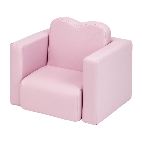 

[UK Warehouse] 2 in 1 Children Single Sofa PVC Free Combination Table and Chairs, Table size: 19.3 x 15.4 x 12.6 inch, Chair size: 16.5 x 12.6 inch(Pink)