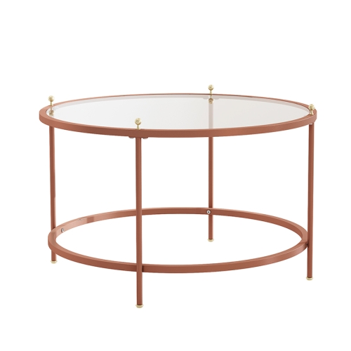 

[US Warehouse] Living Room Multi-functional Tempered Glass Tabletop Coffee Table, Size: 32.8x32.8x19.6 inch