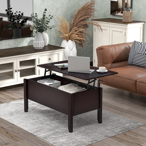 

[UK Warehouse] Modern Lift-Top Coffee Table with Storage, Size: 39x19.3x16.3 inch (Coffee)