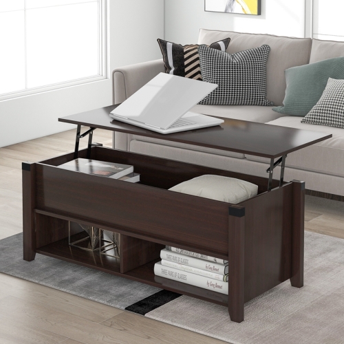 

[US Warehouse] Multipurpose Living Room Lifting Top Coffee Table with Drawers, Size: 43.3x18x18.5 inch