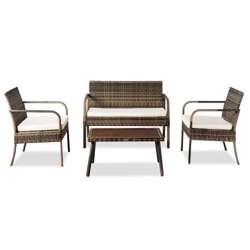 

[US Warehouse] 4 in 1 Outdoor Leisure Rattan Furniture