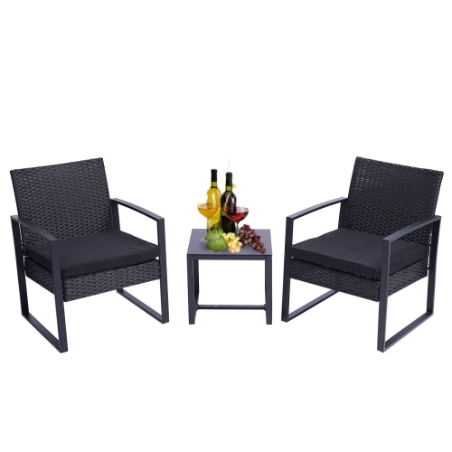 

[US Warehouse] 3 Pieces Patio Set Outdoor Wicker Patio Furniture Sets