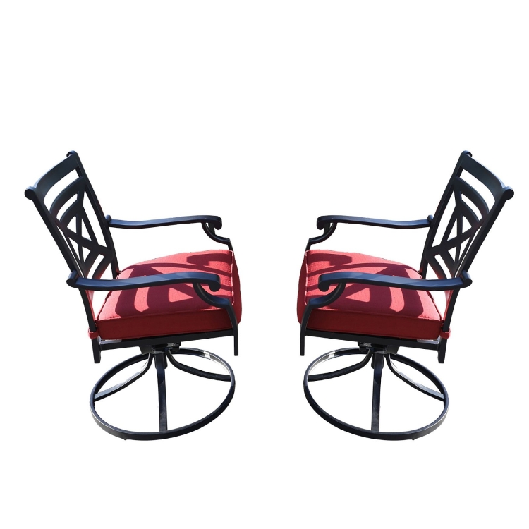 

[US Warehouse] 2 PCS Swivel Dining Metal Chairs for Outdoor Lawn Garden