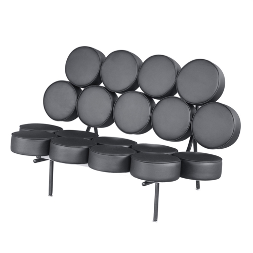 

[UK Warehouse] GY011A Disc-shaped Upholstered Sofa Chairs Living Room Lounge Single Chairs Drum Chairs(Black)