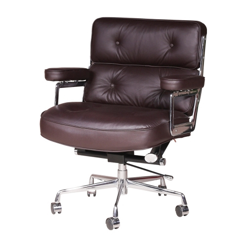 

[US Warehouse] HJ205B Rotatable Lifting Adjustable Office Chairs Retro PU Leather Leisure Chairs Gaming Chairs Recliner(Brown)
