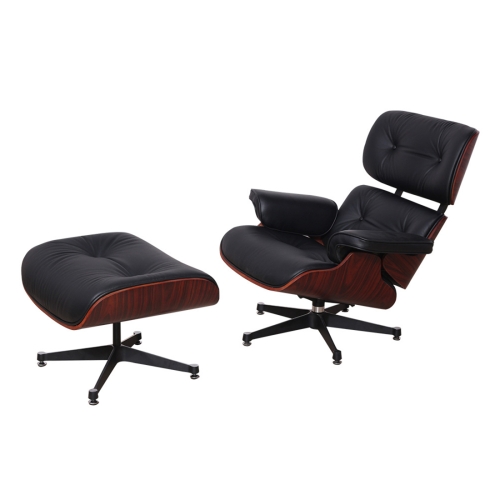 

[UK Warehouse] TY-302 Simple Modern Leisure Leather Lounge Chairs Dark Rosewood Wood Frame Office Chairs