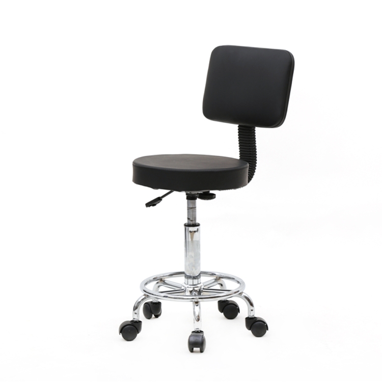 

[US Warehouse] Round Shape Adjustable Salon Stool with Back(Black)