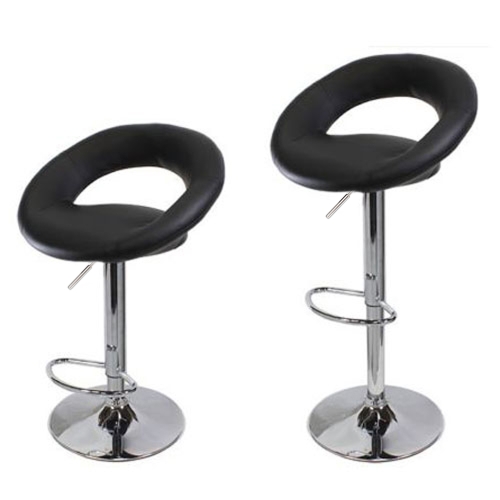 

[US Warehouse] 2 PCS Round Cushion Computer Chairs Bar Stools(Black)