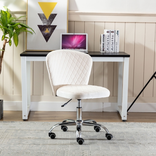 

[US Warehouse] Home Velvet Office Chair Swivel Lift Computer Chair Reclining Chair with Wheels, Size: 31.1 x 21.26 x 21.26 inch(Beige)