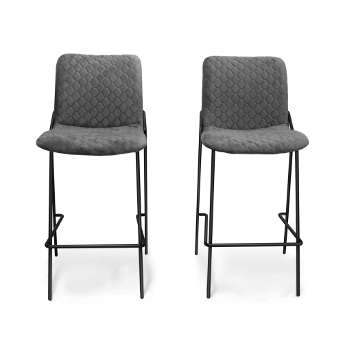 

[US Warehouse] 2 PCS Household Retro Velvet Fabric Imitation Leaf Meridian Texture Dining Chair, Size: 110 x 58 x 55cm(Grey)