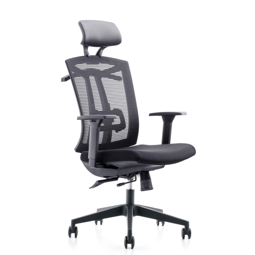 

[US Warehouse] Height-adjustable Mesh Sponge Cushion Office Swivel Chair with Adjustable Double Lumbar Support / Armrest, Size: (116.5-126.5) x 70 x 66cm