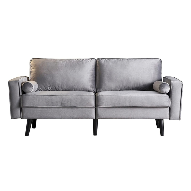 

[US Warehouse] Solid Wood Frame Fabric Two-seat Sofa, Size: 180 x 82 x 77cm(Grey)