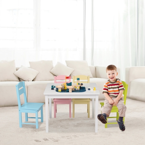 

[US Warehouse] 5 in 1 Wooden Children Table and Chair Set, Table Size: 24 x 20 x 19 inch, Chair Size: 21.5 x 11.5 x 10.5 inch(Colour)