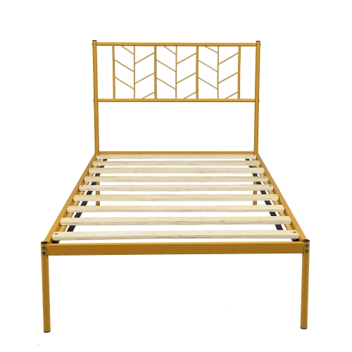 

[US Warehouse] Household Retro Twin Metal Bed Frame (Gold)