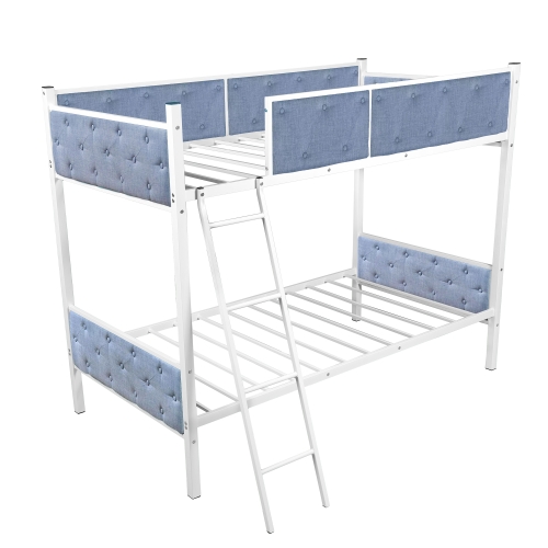 

[US Warehouse] Household Twin Bunk Bed with Ladder (Blue)