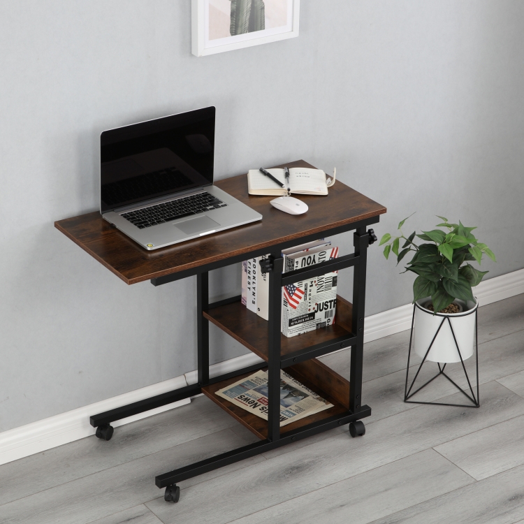 

[US Warehouse] Adjustable Moveable Home Computer Desk Writing Table with Wheels
