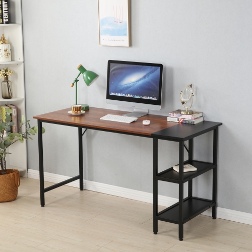 

[US Warehouse] 55 Inch Home Oversized Study Table Computer Desk (Rustic Brown)