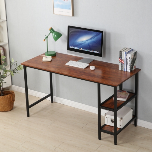 

[US Warehouse] 55 Inch Home Oversized Study Table Computer Desk (Rustic Brown)