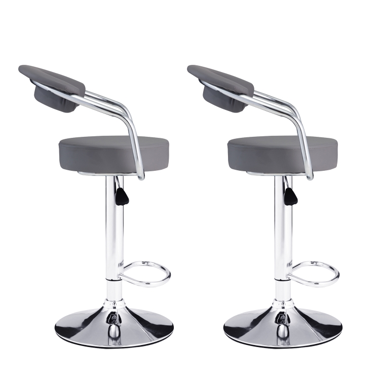 

[EU Warehouse] 2 PCS 360 Degrees Rotating Adjustable Round Bar Chairs with Armrests(Gray)