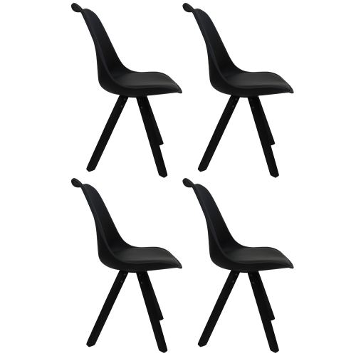 

[EU Warehouse] 4 PCS Dining Room Square Leg Tulip Chairs(Black)