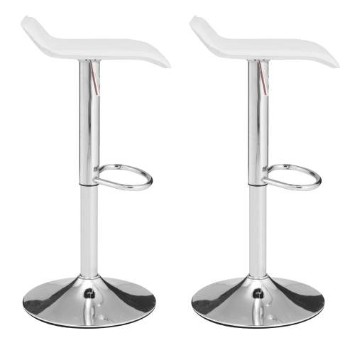 

[EU Warehouse] 2 PCS Adjustable Height Chrome-plated Anti-slip Bar Stool(White)