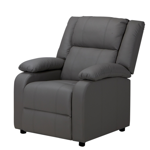 

[UK Warehouse] PU Leather Single Sofa Reclining Chairs with Armrests & Retractable Footstool, Size: 101 x 94 x 94cm