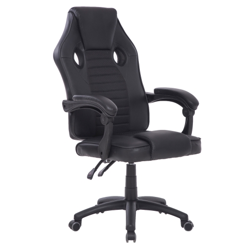 

[UK Warehouse] Office Rotatable Lifting Adjustable Chairs Reclining Chairs Game Chairs PU Leather Office Chairs with Armrests, Seat Size: 51 x 50cm, Height: 117-125cm(Black)