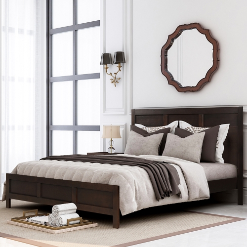 

[US Warehouse] King Size Solid Wood Double Bed