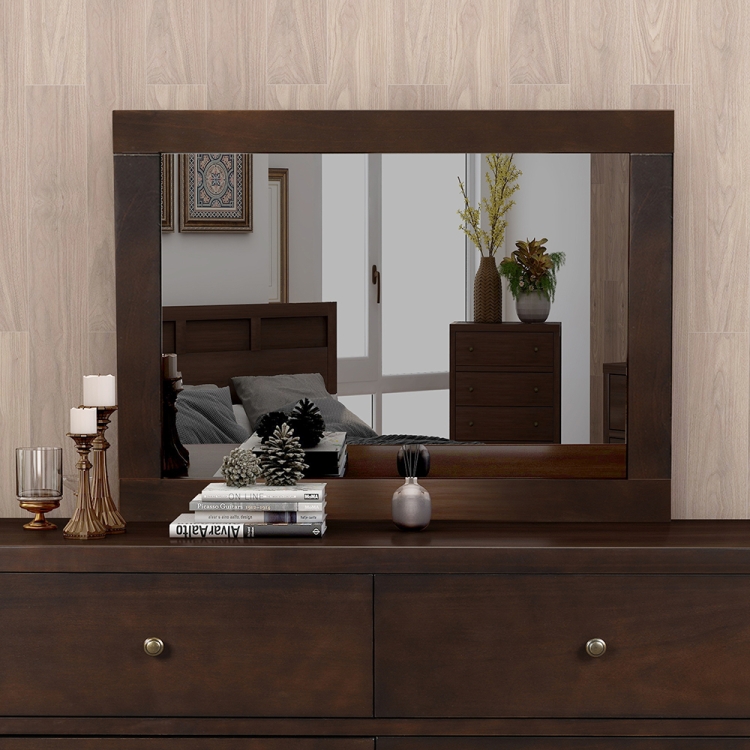 

[US Warehouse] Modern Wooden Frame Rectangular Vanity Mirror, Size: 35.5 x 27.5 inch