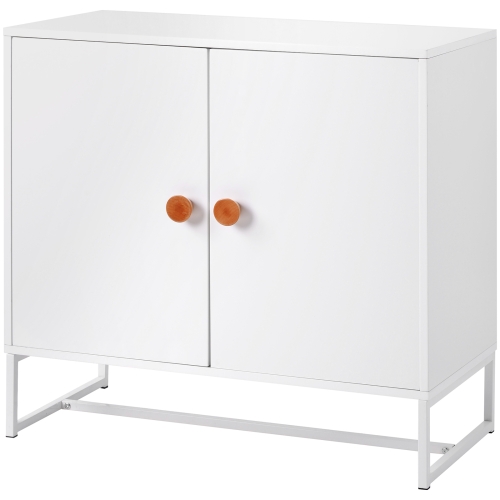 

[UK Warehouse] Home Wooden Metal Frame 2 Doors Storage Cabinet with 2 Shelves, Size: 80 x 75 x 40cm