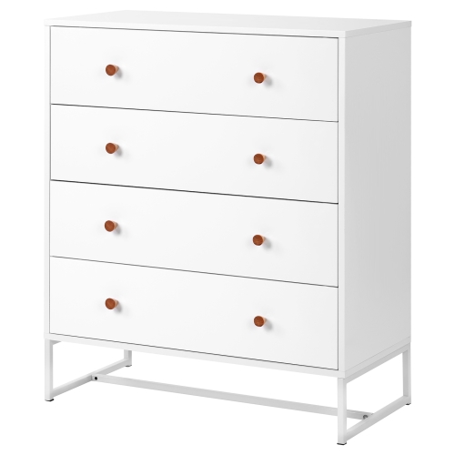 

[UK Warehouse] Home Wooden Metal Frame Storage Cabinet with 4 Drawers, Size: 95.5 x 80 x 40cm