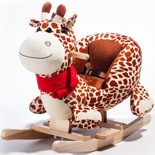 

[EU Warehouse] Children Rocking Chair Plush Giraffe Shaped Rocking Horse, Suitable for Age: 10-36 Months