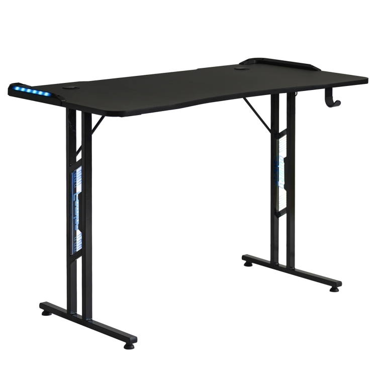 

[EU Warehouse] Large Gaming Computer Table with LED Lighting & Headphone Stand & Remote Control, Size: 120 x 78 x 60 cm