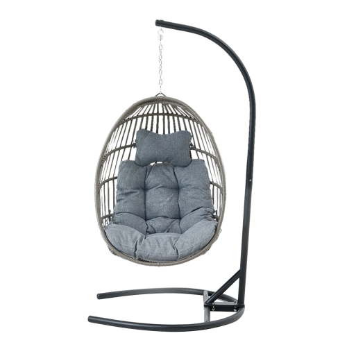 

[US Warehouse] Wide Rope Single Person Swing Hanging Chair (Grey)