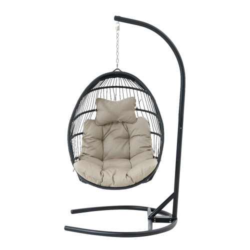 

[US Warehouse] Round Rope Single Person Swing Hanging Chair (Beige)