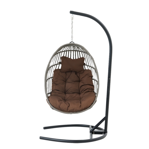 

[US Warehouse] Wide Rope Single Person Swing Hanging Chair (Coffee)