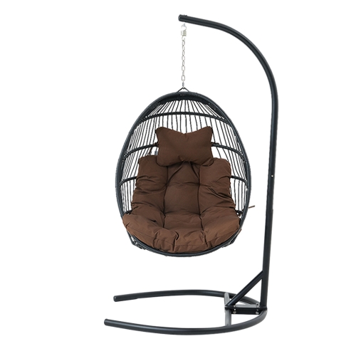 

[US Warehouse] Round Rope Single Person Swing Hanging Chair (Coffee)