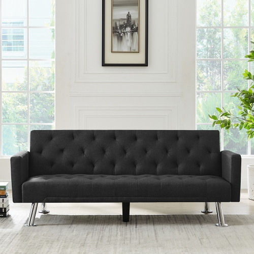 

[US Warehouse] Dual-purpose Foldable Living Room Fabric Sofa Bed, Size: 72.83 x 31.5 x 29.92 inch(Black)