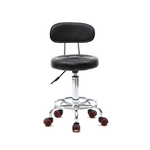 

[UK Warehouse] Round Stool With Backrest And Pattern, Haha Foot Bar Stool, Size: 33 x 33 x 87cm(Black)