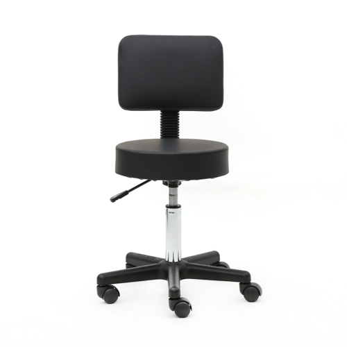 

[UK Warehouse] Round Shape Plastic Adjustable Salon Stool with Back(Black)