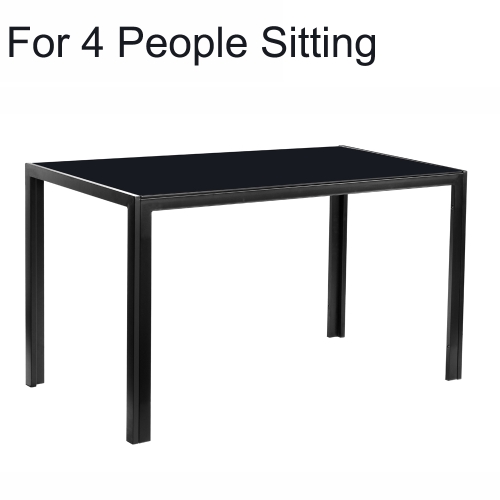 

[UK Warehouse] Simple Glass Table Top Dining Table For 4 People, Size: 120 x 70 x 75cm(Black)