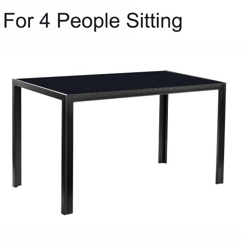 

[US Warehouse] Simple Glass Table Top Dining Table For 4 People, Size: 120 x 70 x 75cm(Black)